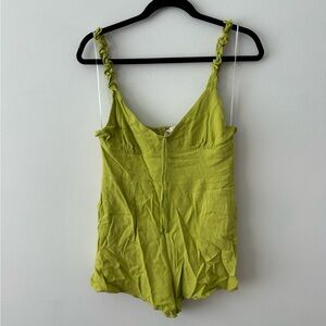 Green Ruffled Strap Romper